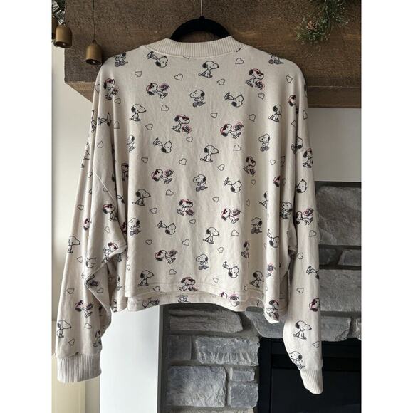 American Eagle Peanuts Snoopy Pajama Set Size XXL Heart Valentine Love Cozy Prep - Picture 3 of 13